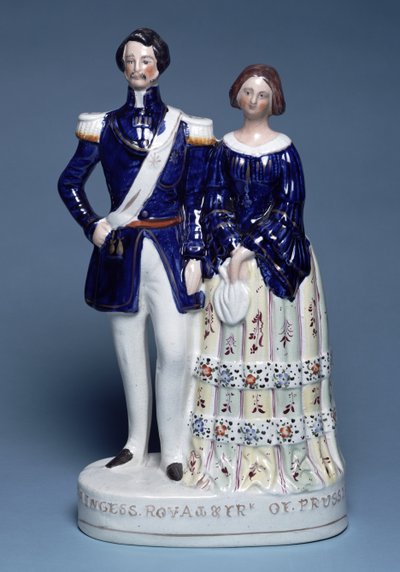 Staffordshire-figurer av Princess Royal og Prince Frederick William IV av Preussen, 1857 (lertøy) av English School